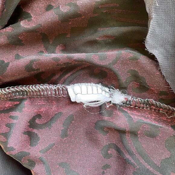 VTG Y2K Velvet Burnout Womens Top Whimsigoth Fairy Witchy 3/4 Sleeves Size Large - Picture 6 of 7